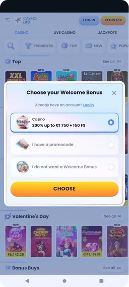 CasinoLab Mobiele Weergave