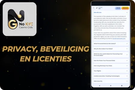 Privacy, beveiliging en licenties CasinoLab